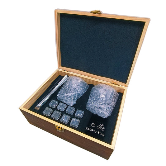 WS10 Glass Whisky Stones with Old Fashioned Glass